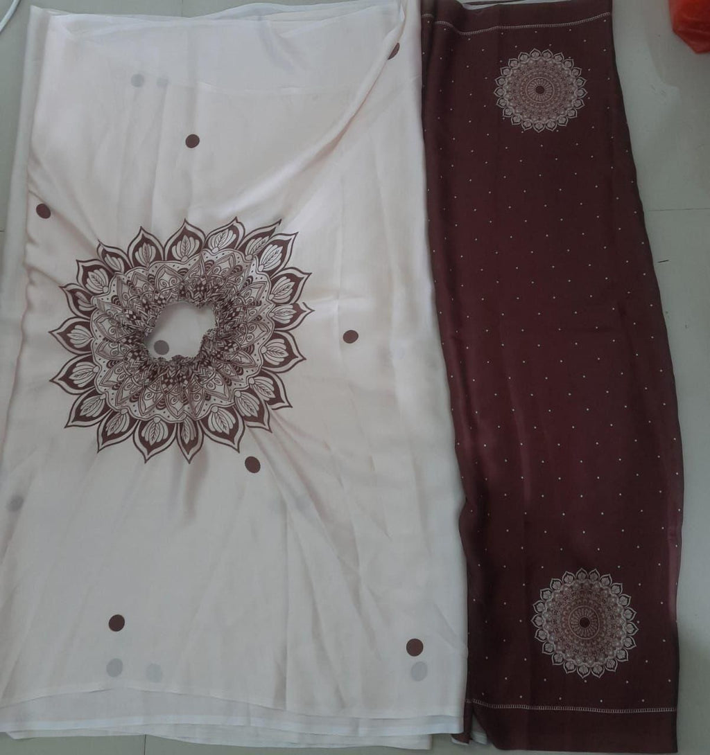 Nila Ivory Cape Saree